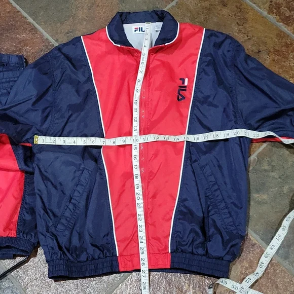 Vintage FILA Track Suit Nylon Polyester Spellout both top & pants - Picture 4 of 10